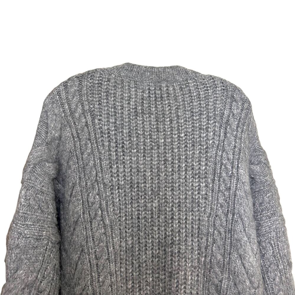 Helsa, Women's 'Serena' Cable Knit Cardigan, Oversized, Heather Gray, Medium - Picture 7 of 12